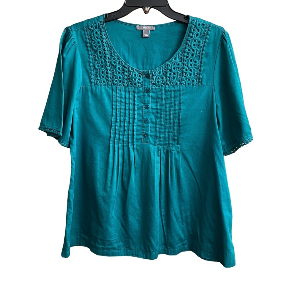 apt.9 Short Sleeve Women’s Green Blouse Size Large